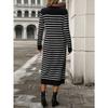 Slim Fit Women's Sweater Striped Long Skirt Dress