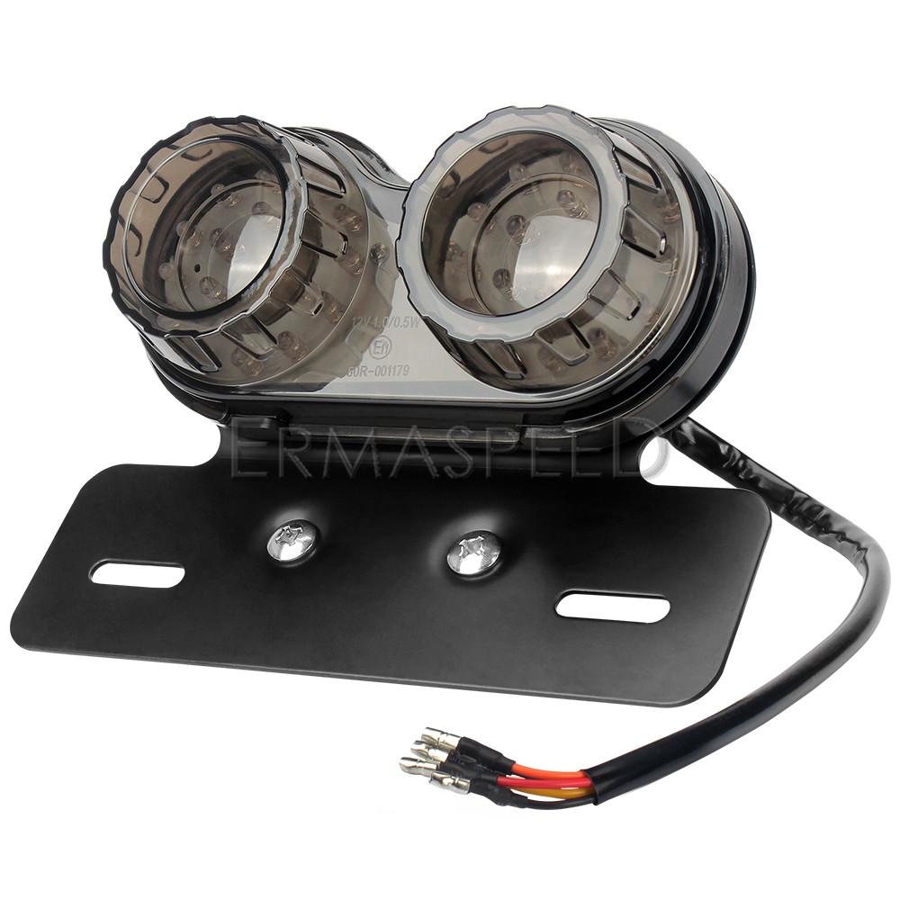 40 LED Motorcycle Tail Light Running Lamp Brake Stop&Turn Signal Light with License Plate Bracket for Motorcycle Street