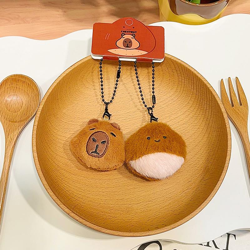 Capybara Chestnut Soft Plush Keychain Cute Cartoon Character For Stylish Keys
