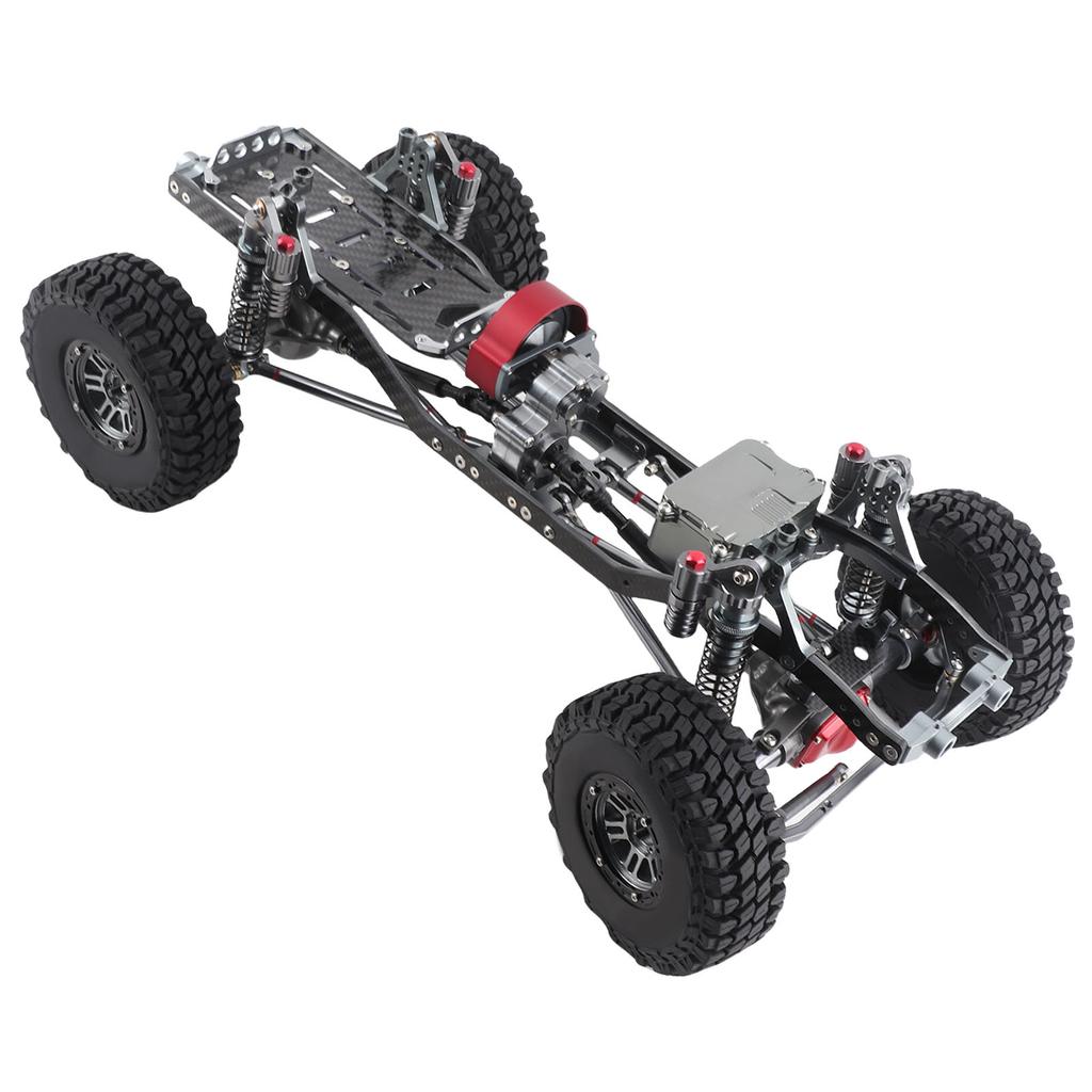 RC Car Chassis Kit, RC Car Frame Set with CNC Aluminum Alloy Winch Mount Carbon Frame for 31300CMm Wheelbase