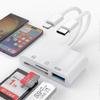 5-in-1 SD Memory Card Reader for iPhone Androids Camera, USB C and Lightning Dual Port SD Card Adapter, Supports SD/Micro SD/USB 3.0
