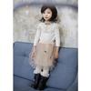 Girls' Thickened Lace Beaded Warm Fleece-lined Winter T-shirt