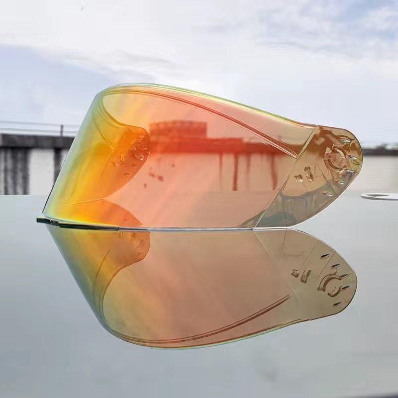 ORZ+966+helmet Lens+transparent+brown+silver Plated+colored+iridescent Mirror