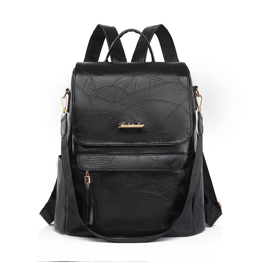 Женский многофункциональный рюкзак из мягкой кожи с кисточками в стиле ретро — фото 20