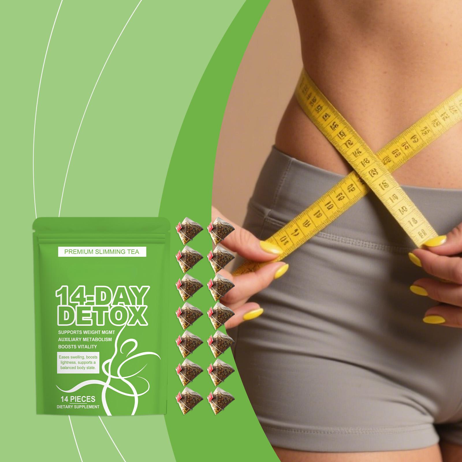 

Чай для похудения - Травяной детокс на 14 дней, Смесь натуральных трав и растений, Поддерживает здоровое управление весом, Поддерживает метаболизм, 14 пакетиков One Size зелёный