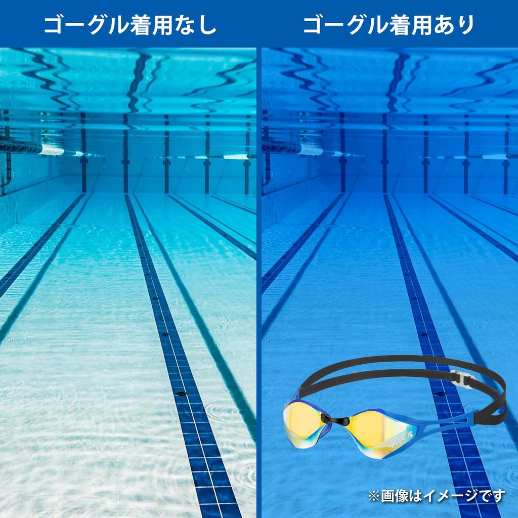 View BladeFZERO Swimming Made In Mirror with SWIPE for Ages 10 and FINA V128SAM CBO Goggles, Japan, Racing, Type, Non-Cushion, Anti-Fog Function, Up,