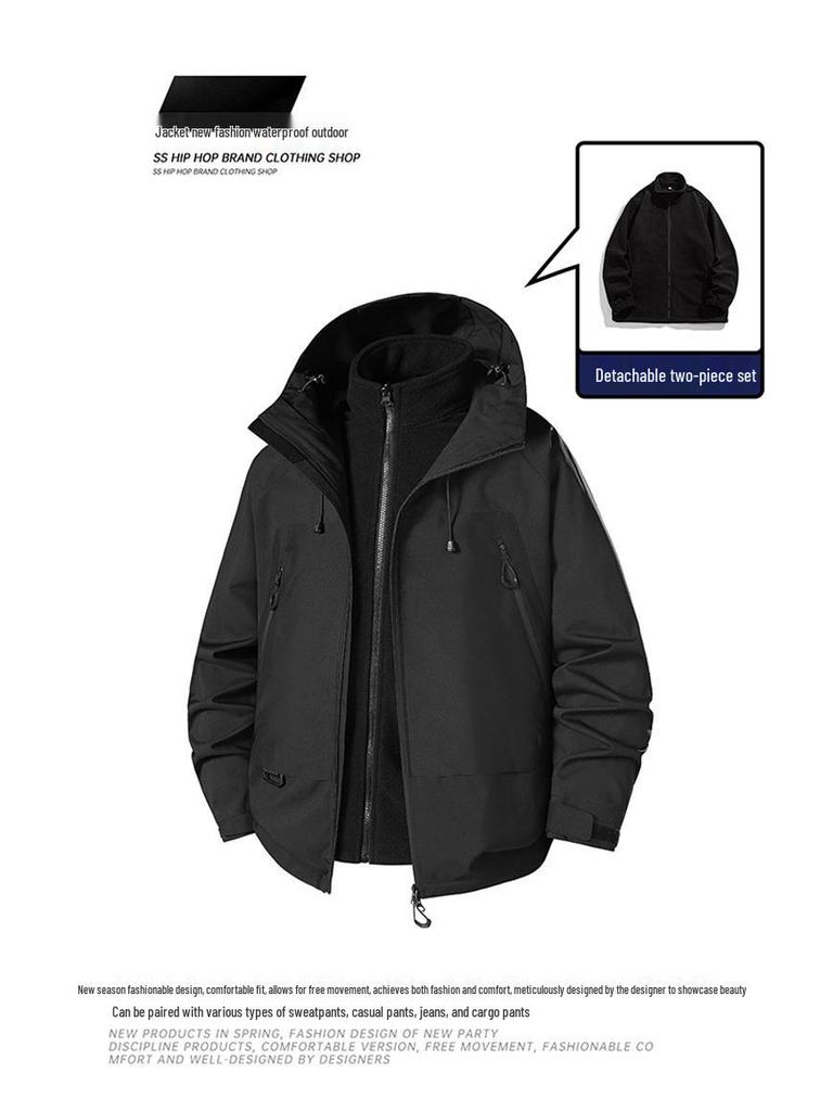 Unisex kurtka outdoorowa trzy w jednym: Wiatroodporny, Wodoodporny, Oddychający, Styl Górski Jesień/Zima