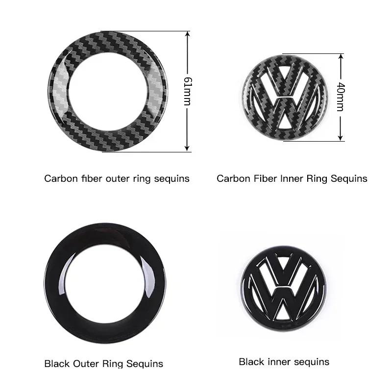 ABS Carbon Fiber Pattern Car Logo Steering Wheel Sticker Badge For VW GTI Passat B6 Golf 4 5 7 Polo Jetta Caddy Beetle Tiguan CCNB1