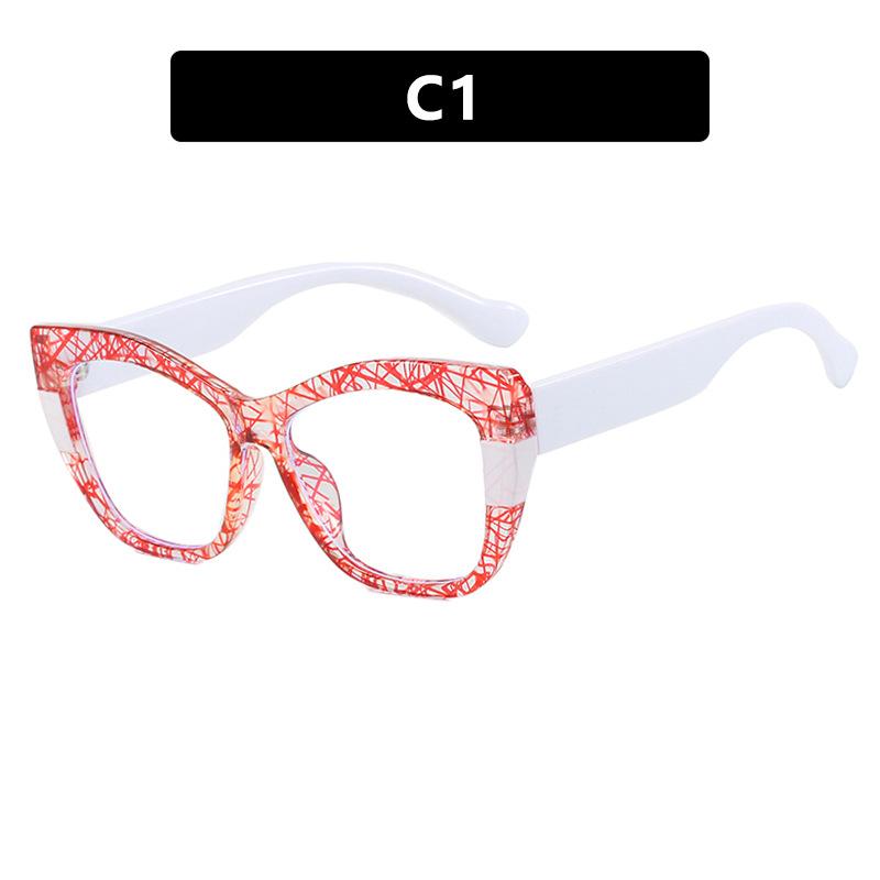 New Fashion Double Color Cat Eye Women Glasses Frame Clear Anti Blue Light Optical Leopard Eyewear