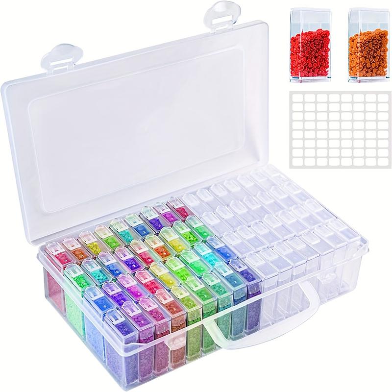 Aufbewahrungsbox aus Kunststoff DIY Diamantmalerei Perlen Charms Schmuckzubehör Organizerbox Transparent Rechteckig Perlenorganizer
