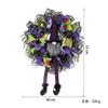 Halloween Wreath Door Hanging Decor With Faceless Figure Haunted House Party Decoration