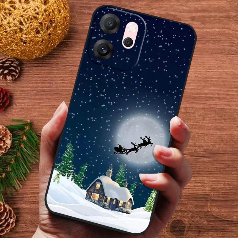 Świąteczne malowane etui na OPPO Reno 14F 14 F Reno14FS Etui Silikonowe Miękkie Etui na Telefon na OPPO Reno 14 13 Pro FS Capa Fundas