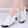 Fashion Spring and Summer Women Shoes Slip on Genuine Leather Sneaker Fashion Thick-soled Rocking Shoes Platform Wedge Loafers for Women