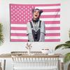 Billie Eilish Rosa Amerikanische Flagge Wandteppich, Lustiges Ästhetisches Wandbanner, Für Schlafzimmer Wohnheim College Party Dekoration
