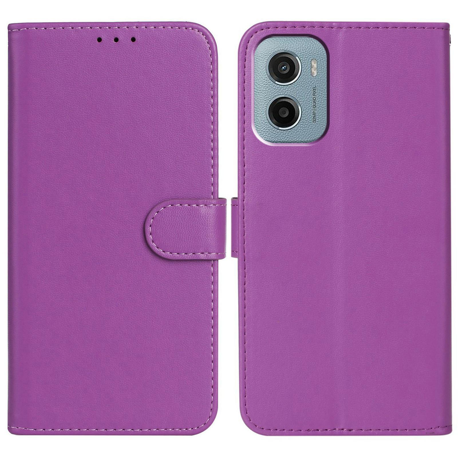 

For Motorola Moto G05 4G/E15 4G Case PU Leather Flip Phone Cover Wallet Card Slot Holder Purple