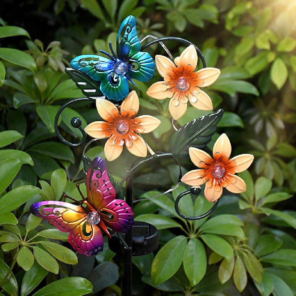 Waterproof Solar Butterfly Bee Lamp Colorful Solar Stake Light Solar Garden Floor Lamp  House