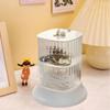 4-Layer Hair Accessory Organizer Transparent Dust-proof Powder Puff Box Rotating Cosmetic Storage Rack Girls' Jewelry Storage