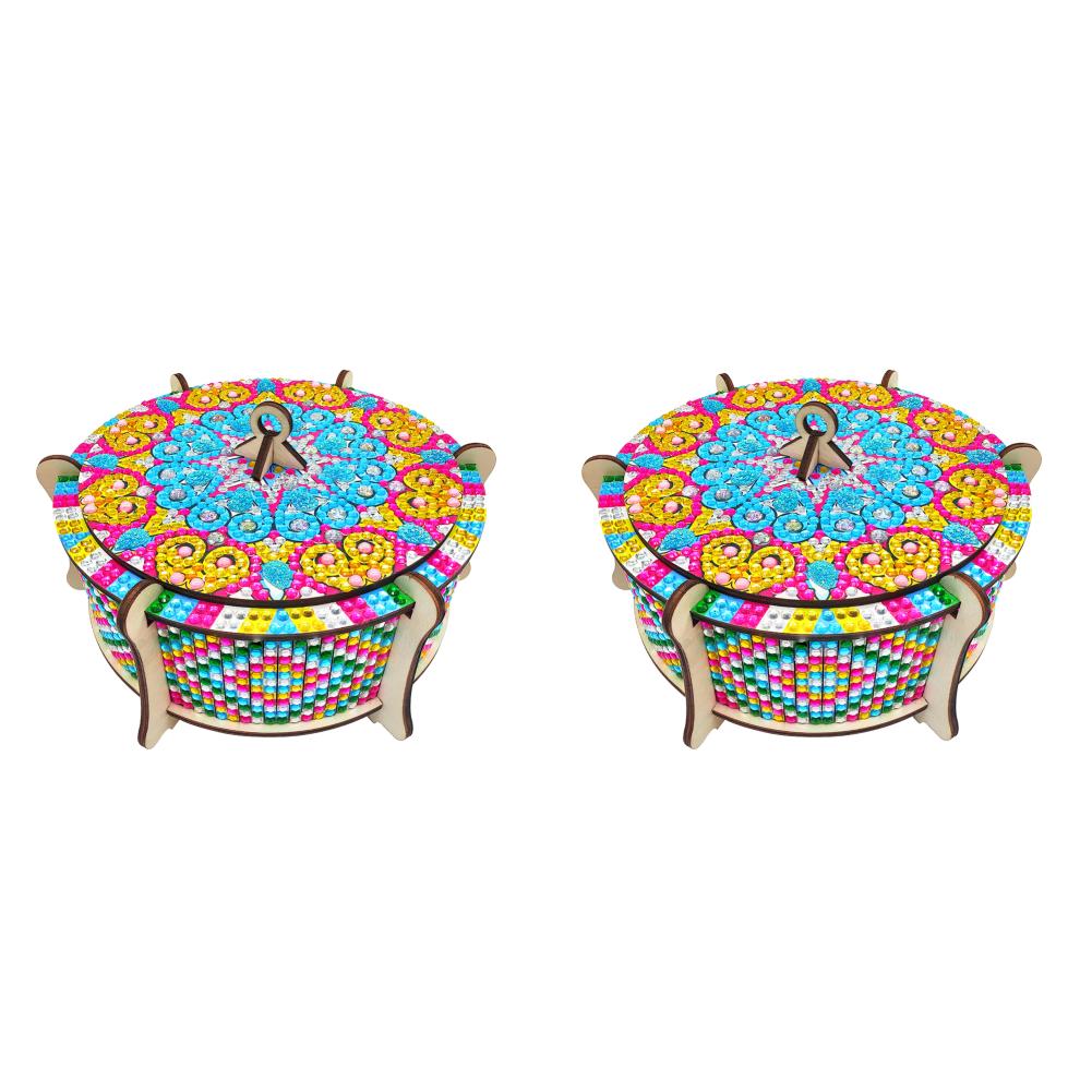

T0# Wooden Mandala Diamond Painting DIY Jewellery Box Diamond Art Bracelet Organ
