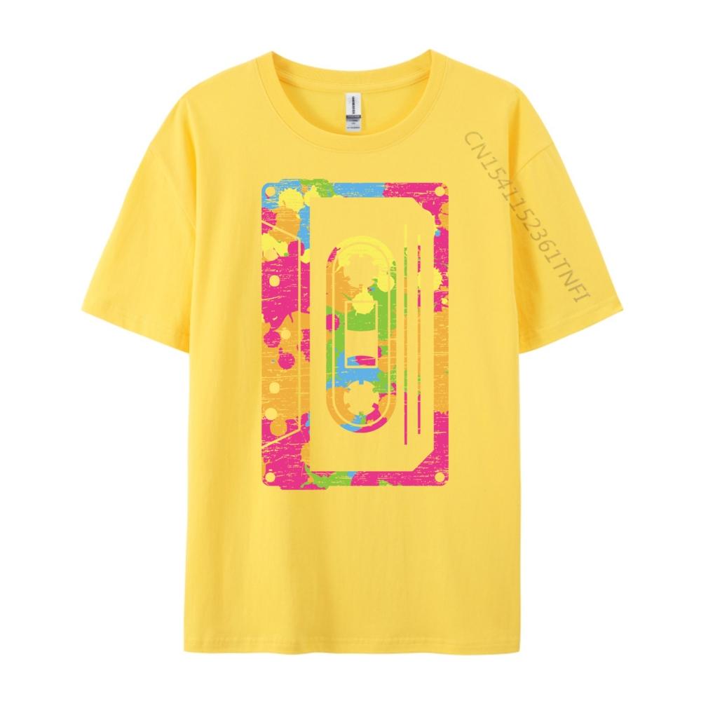 Retro Colorful Cassette Design Oversized T Shirt Unisex Vintage T Shirts Mens Tshirts Lovers Day