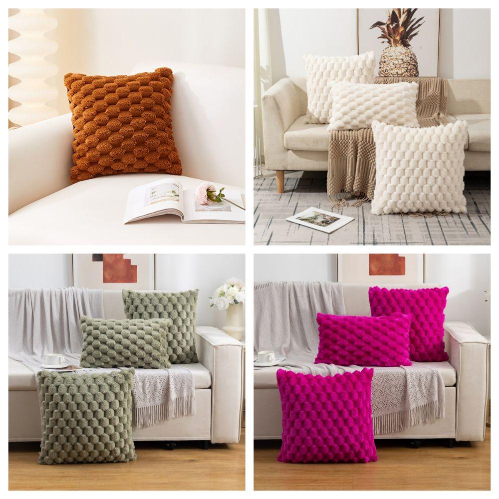 Woven Snowflake Velvet Pillow Cover Comfortable Pillow Core Protection  Living Room