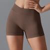 Seamless Knitted Solid Color Tight Peach Hip V Waist Yoga Shorts For Sports, Running, Fitness, Three Point Shorts For Women