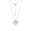 S925 Sterling Silver Four-Leaf Clover Pendant Necklace: Sparkling Gift for Girlfriend in Elegant High-End Style