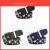Cintura in Nylon Stile Punk con Emblema a Stella e Fibbia Metallica per Uso Casual