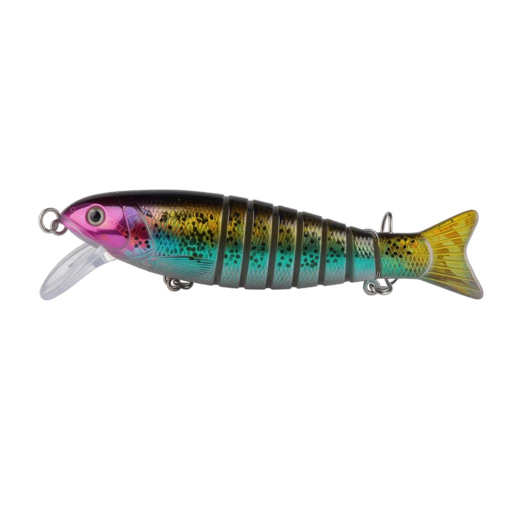 Mehrgelenkiger 7-Segment-Minnow-Köder für das Felsenangeln 10,5 cm 17,3 g mit 6# Haken Künstlicher Hartköder für Süßwasser- und Salzwasserfischerei