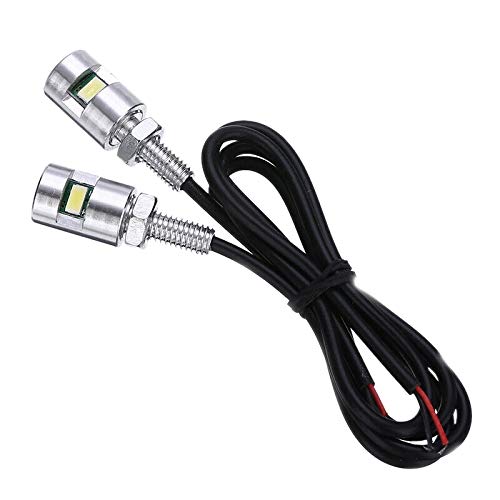 Plouluyt 2X Chrome 5630 Bi, Screw Bolt Lamp, Car Universal License Plate Light