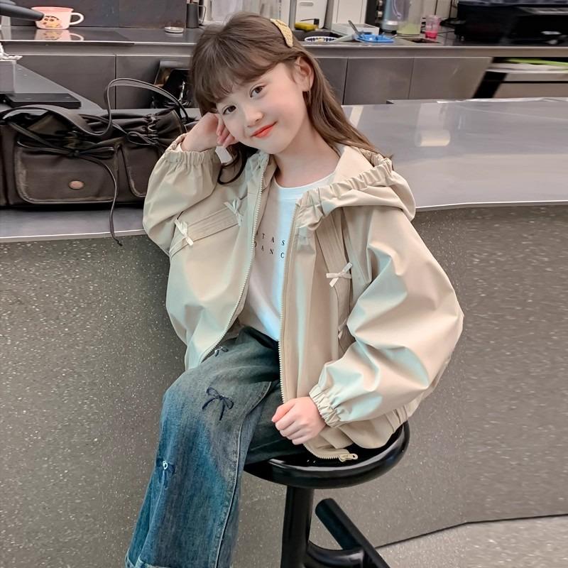 Autumn 2025 Girls' Korean-Style Windbreaker Jacket