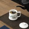 High-grade white porcelain tea cup, office personal gift box, mug, water cup, new Chinese-style household tea cup with lid
