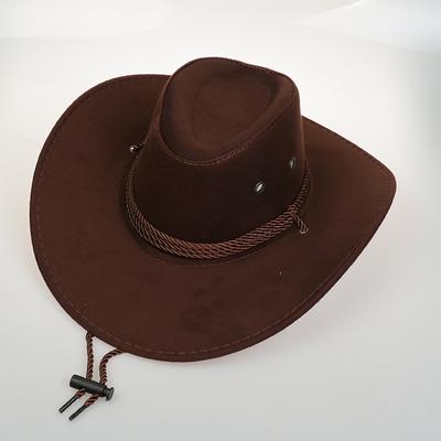 Sommer-Sonnenhut für Herren, großer Western-Cowboyhut, Reithut, Camping-Outdoor-Hut, Kunstlederhut, cooler Hut