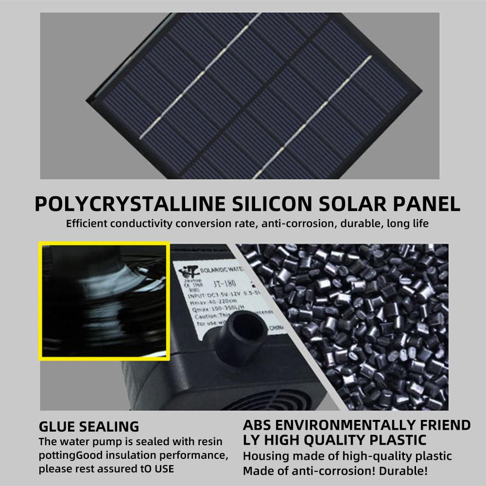Solar Water Pump Solar Garden Fountain Solar Panel Powered Water Fountain Pool Pond Garden Water Sprinkler Sprayer