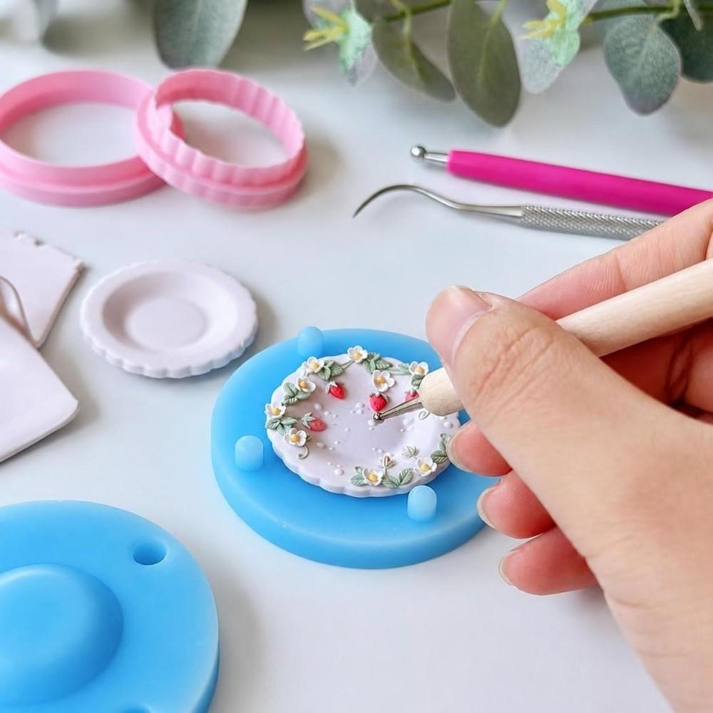 Scalloped Edge 3D Plate Clay Earring Molds DIY Craft Polymer Clay Tools Pottery Clay Making