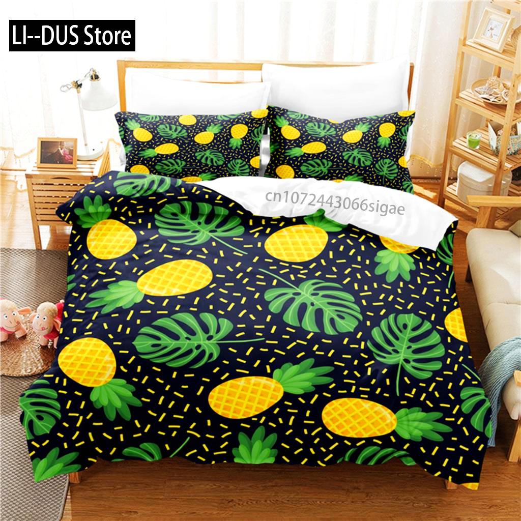 

Cartoon Fruit Bedding Set Duvet Cover Set 3d Bedding Digital Printing Queen Size Bedding Set Fashion Design EU Single(135*200cm)3pcs