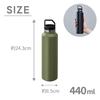 Zalatto Slim Thermos Stainless Steel Mug Bottle, 450ml, Vacuum Insulated, Keeps Hot or Cold, Khaki (Men's Stylish Matte Series) TS-1508-025