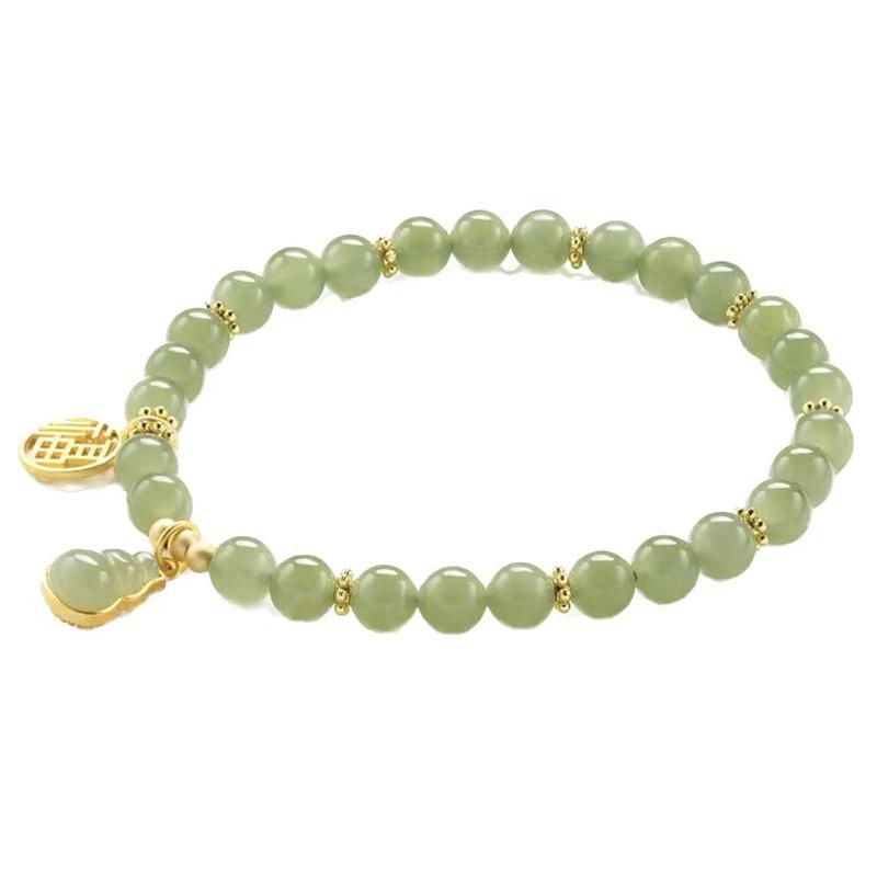 The Same Gourd Fu Brand Hetian Jade Bracelet Women'S Light Luxury High-End Temperament Niche Bracelet Versatile Hand Jewelry