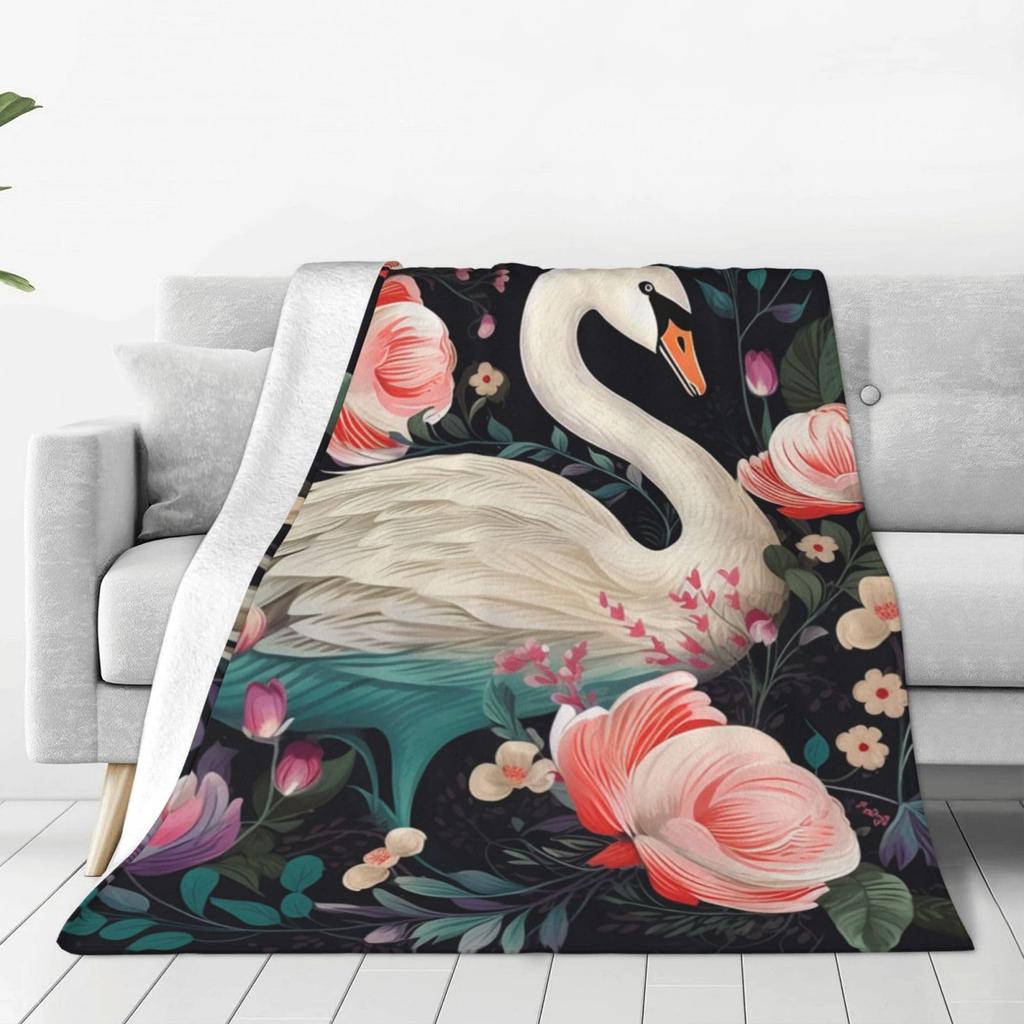 Love the Swan Princess Printed Blanket for Sofa Bed Travel Camping Living Room Office Conditioning Blanket for All Seasons Gifts