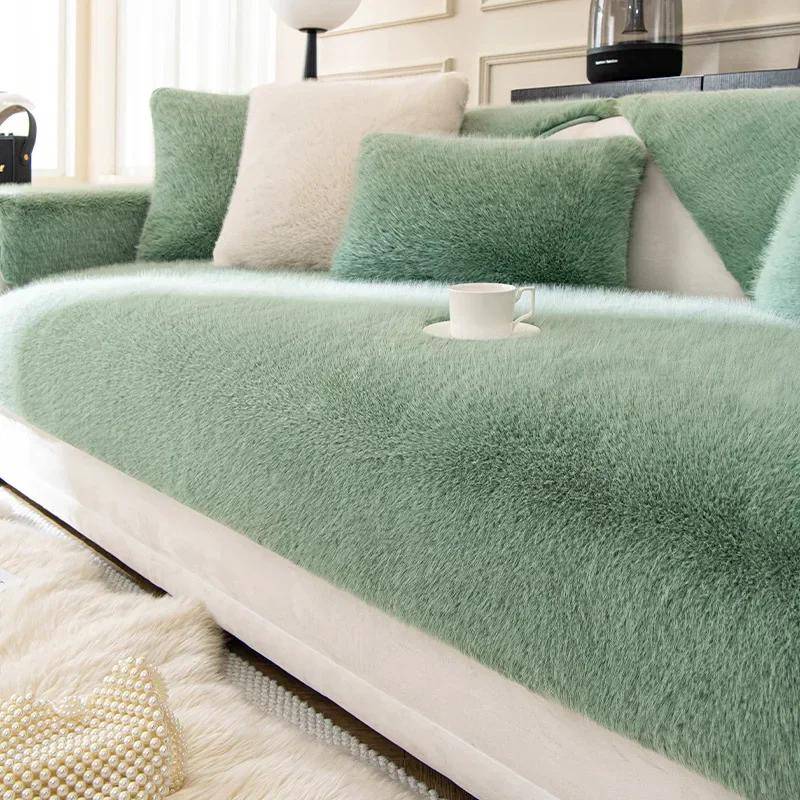 Thickened Mink Fur Sofa Cover Fixed Anti Slip And Warm Sofa Cushion Cover Comfortable And Soft Autumn And Winter New Style