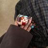 Creativity Leopard Plaid Pattern Splicing Star Bead Chain Pendant Earphone Case Cover for AirPods 1 or 2 3 4 Pro 2 Pro 3
