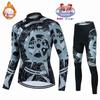 Winter Warm Cycling Clothing Set Children's  Thermal Fleece  Long Sleeves Kids Bike Clothing Outdoor Mountain Bicycle Uniform Bike Wear
