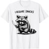 PiWine Funny Raccoon Shirt I Require Snacks Cute Animal Meme T-Shirt