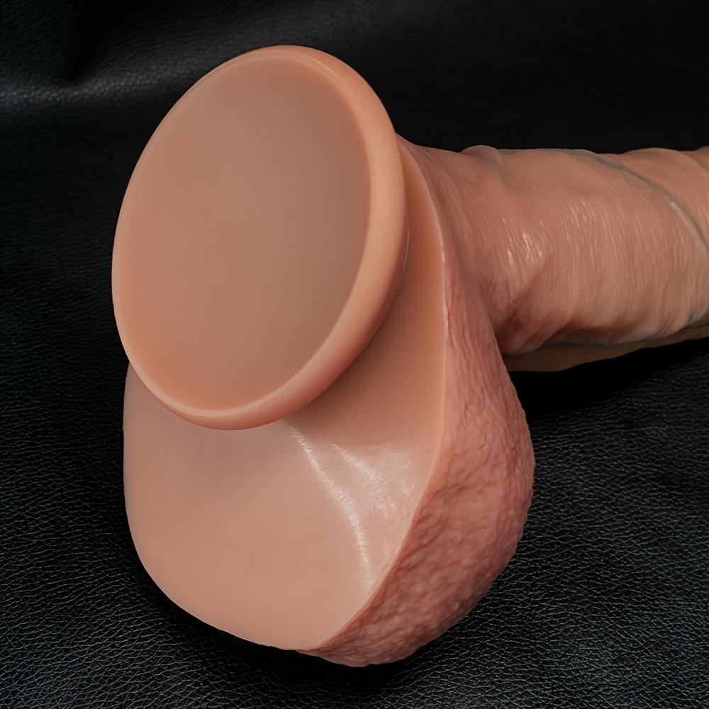 Realistic Flesh Dildo with Suction Cup – Light Beige Liquid Silicone, Thick & Lifelike Texture, 4 Sizes Available for Men & Women