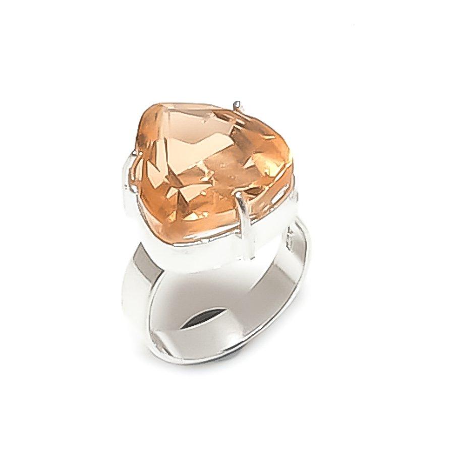Natural Morganite Gemstone 925 Sterling Silver Jewelry Ring Size 7.5 T1y31