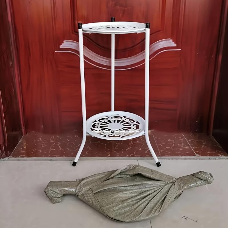 

1 упаковка, 2-ярусна висока підставка для рослин, металева полиця для рослин, стійка для підтримки для внутрішнього та зовнішнього домашнього декору