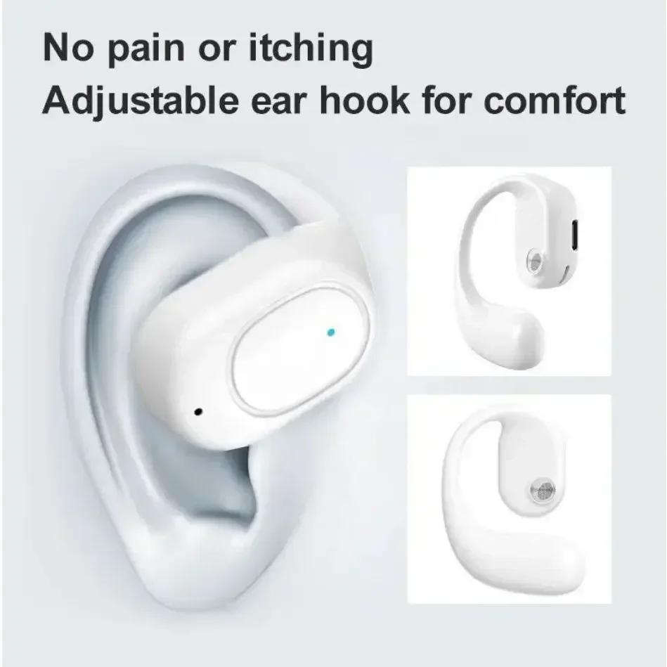 Single Wireless Earphones Air Conduction OWS Headphone HiFi Ear-Hook Music Sports Noise Cancel Headset For All Smartphones
