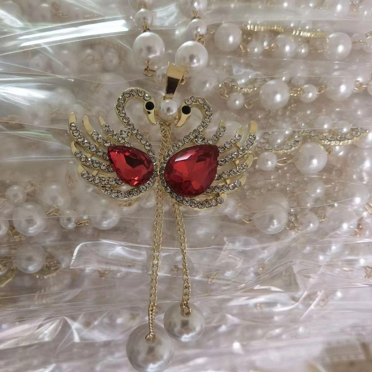 Корейский сплав универсальный маленький ароматный стиль имитация жемчуга цепочка для свитера ожерелье осень и зима личность интернет-знаменитость бахрома кулон