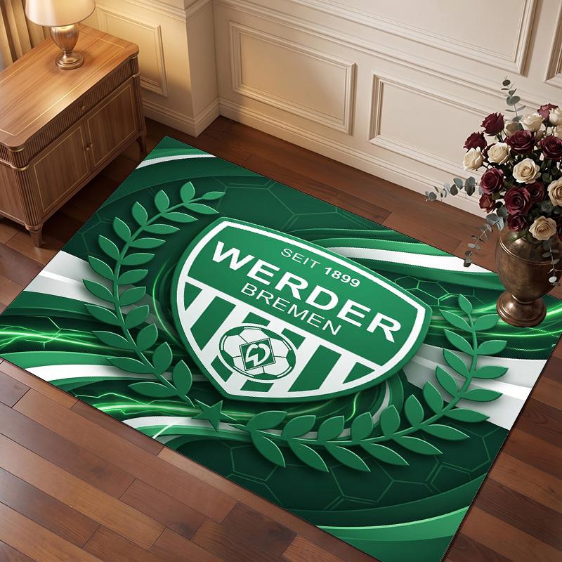 Tappeto in Velluto di Cristallo con Stampa Calcio Werder Bremen, Comodo Assorbente d'Acqua Antiscivolo Tappeto per Pavimenti Interni