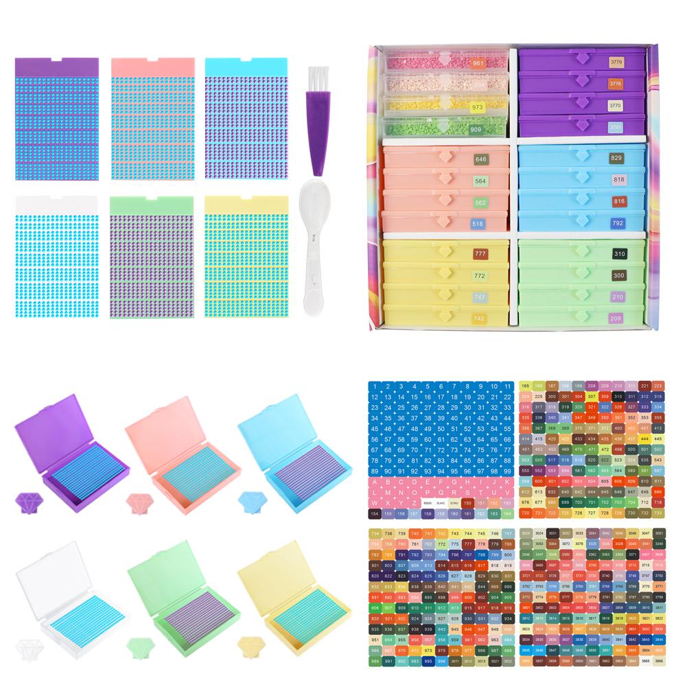 5D DIY Diamond Painting Tray with Spoon & Brush Diamond Painting Tool Tray Diamond Painting Storage Containers Trays for Adults