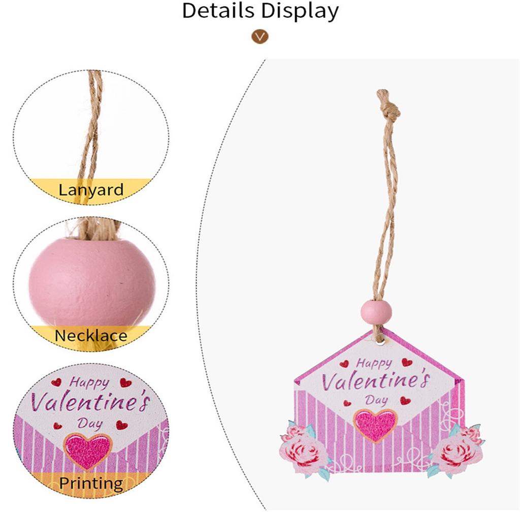 Kolorowy drewniany wisiorek, przenośny wisiorek walentynkowy, odpowiedni dla pary brelok z motywem miłosnym